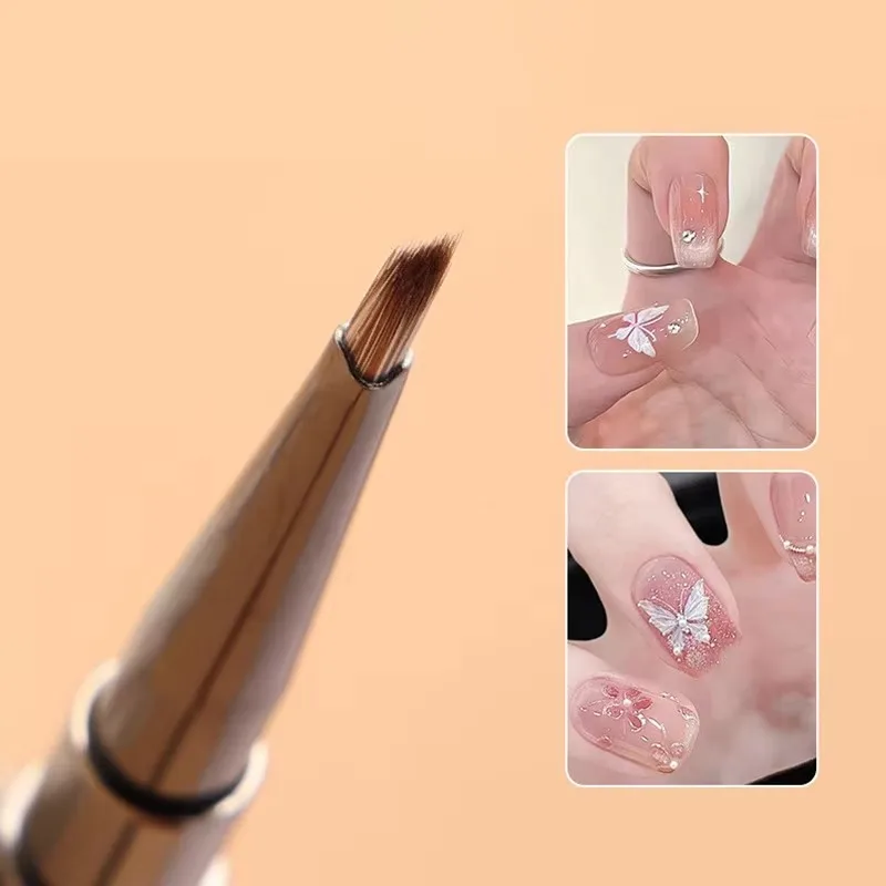 8種類の三角形の花びらネイルブラシ、アクリルネイルアートライナーブラシ、ストライプ、グリッド、フラワーペイント、描画ペン、マニキュアツール