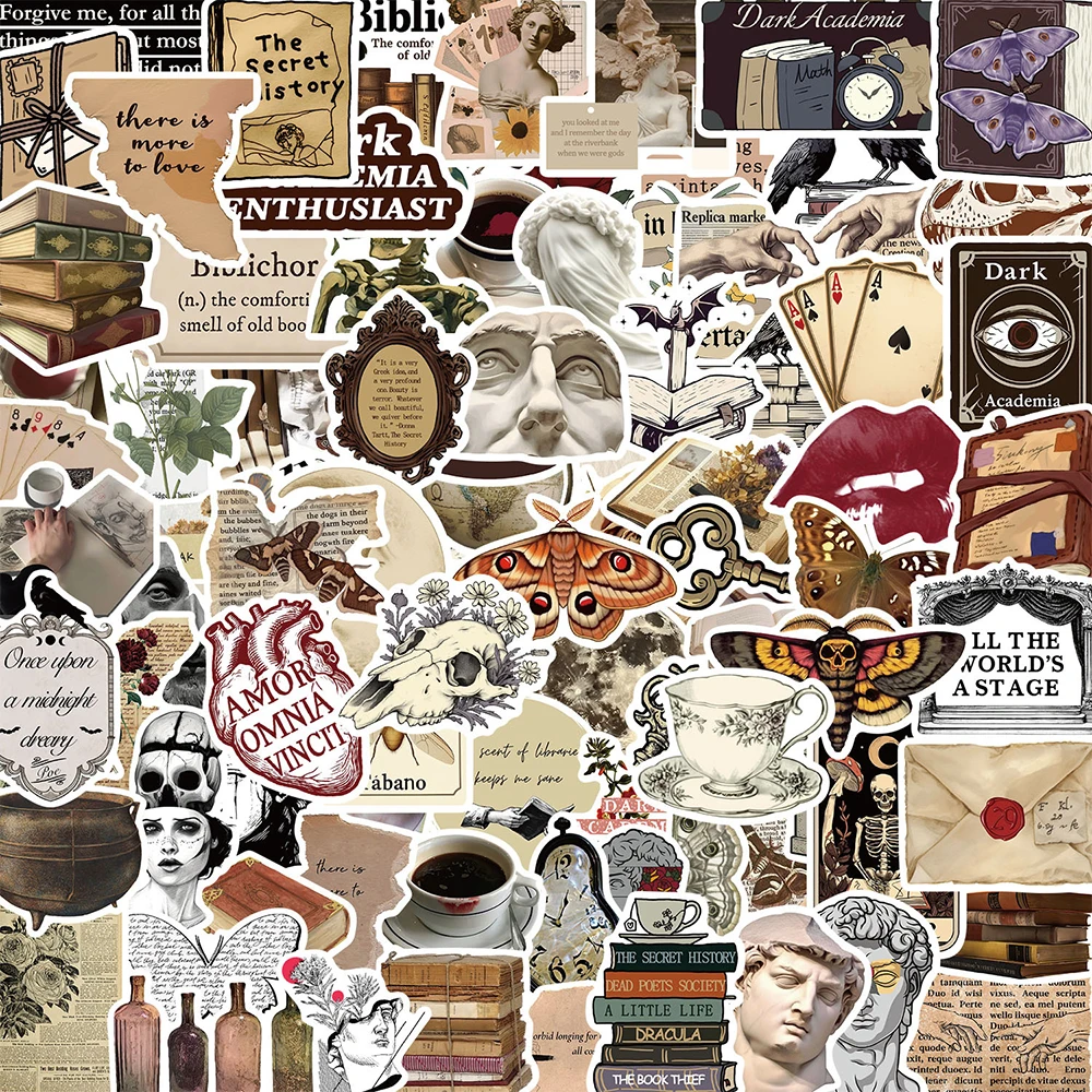 10/30/50/100 Stück Vintage Dark Gothic Cartoon Graffiti Aufkleber Retro Ästhetische Abziehbilder DIY Notizbuch Handy Dekoration Sticker Spielzeug