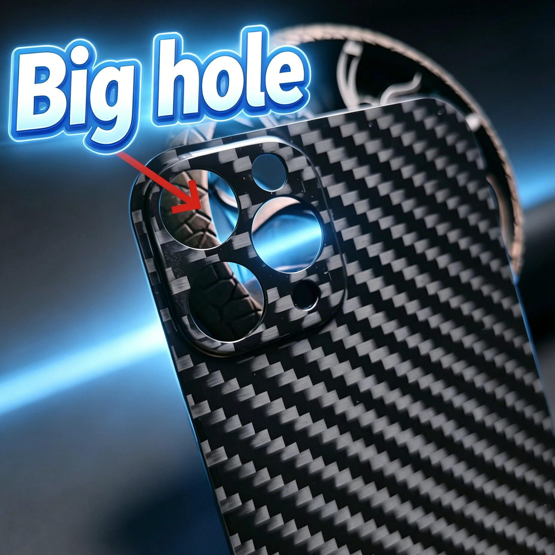 Big Hole Carbon Fiber Back Cover Replacement for iPhone 11 12 13 14 15 Pro Max Xs SE2 Lightweight Rear Panel DIY With Toolkit view 2