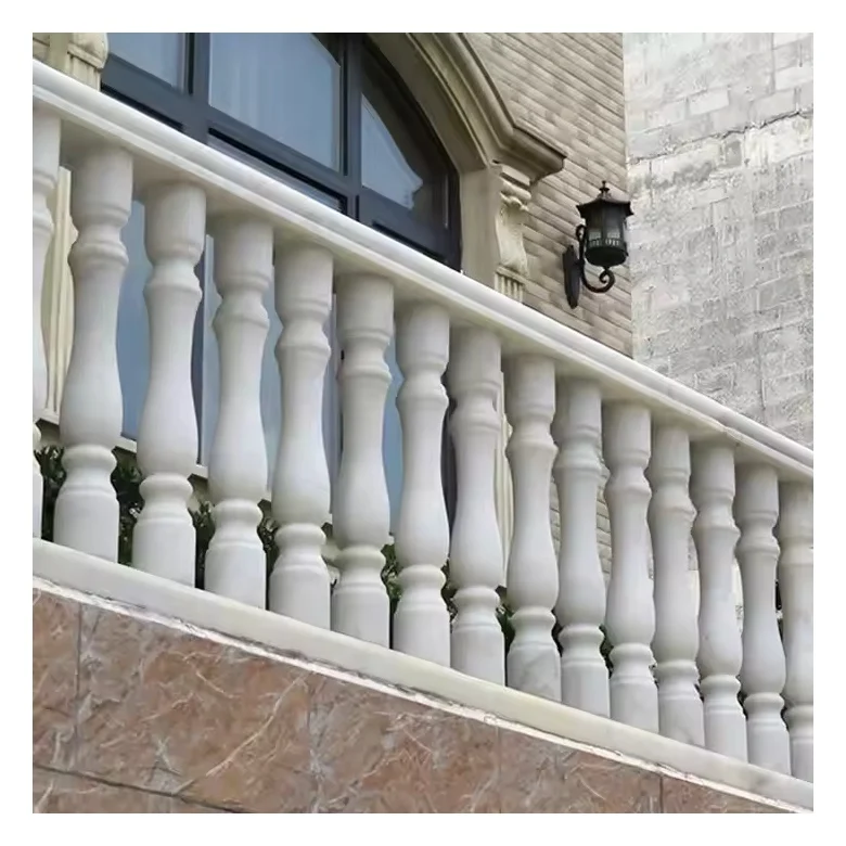Customization Decorative Architectural  Carving Marble Staircase Railing Balustrade