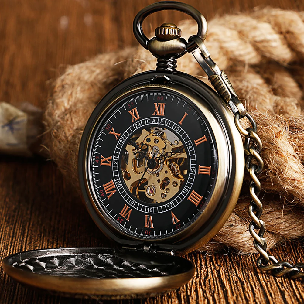 Серебряные/бронзовые ретро механические карманные часы с ручным заводом, декор с рисунком оленя, полный брелок-цепочка для охотника, кулон, часы, рождественский подарок