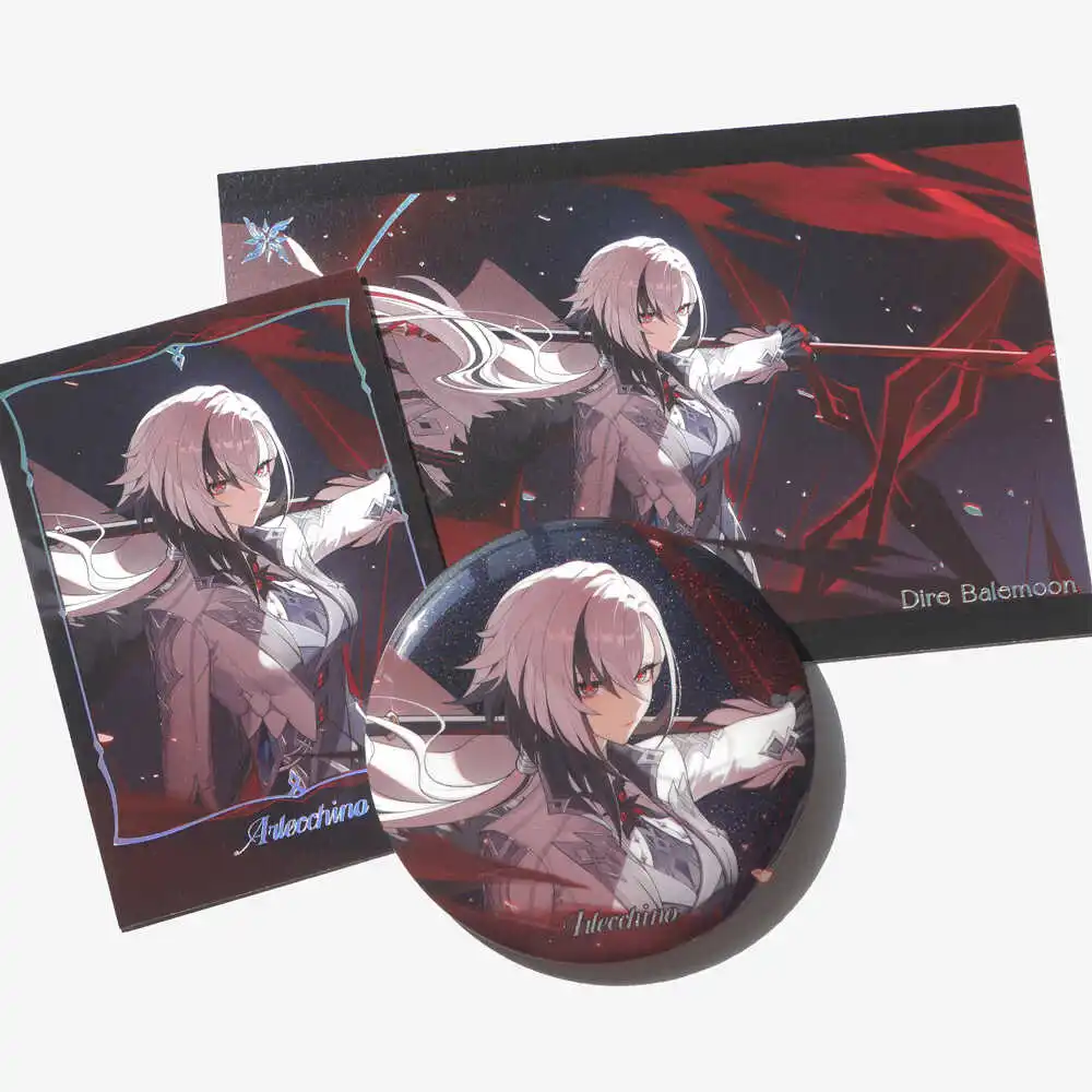 

Genshin Impact Arlecchino аниме мультяшная фигурка косплей открытка маленькая открытка значок жесть брошь аксессуары подарок на Хэллоуин