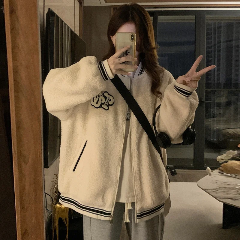 

Baseball Jackets Letter M Womens Athletic Multi-Pockets Puffer Prom Edge Detachable Rib Buttoned Petite Wide Activewear Vintage