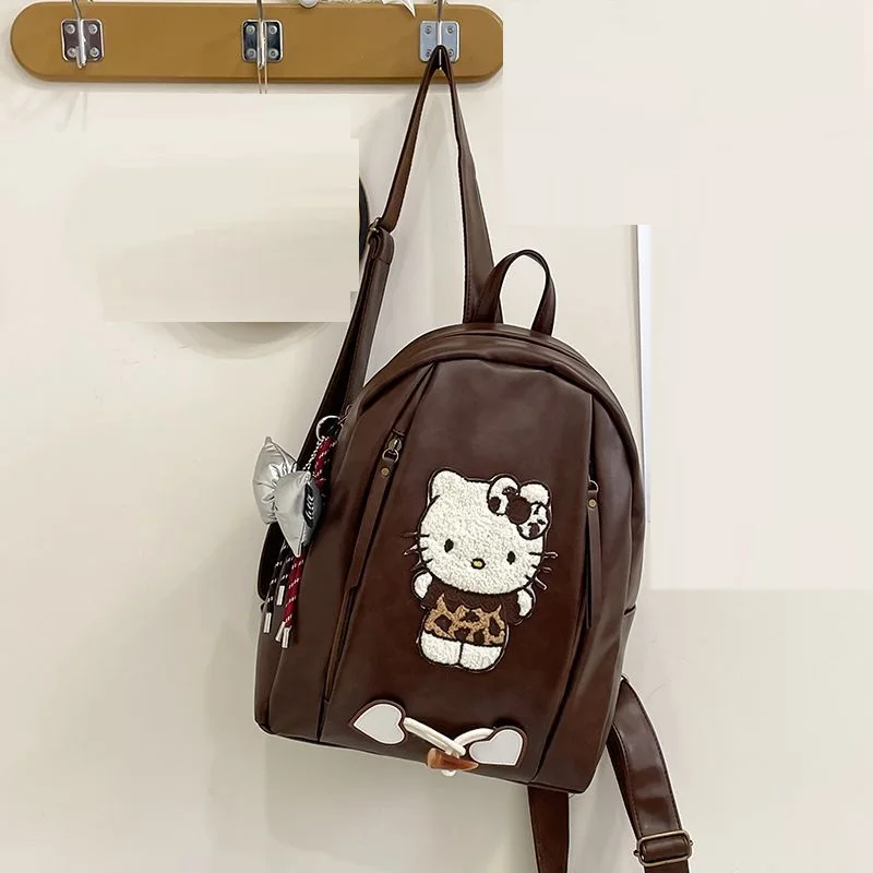 

Рюкзак Sanrio Hello Kitty, школьный рюкзак для девочек, кожаная сумка, вместительная дорожная детская сумка Kawaii, аниме, модная новая сумка с героями мультфильмов