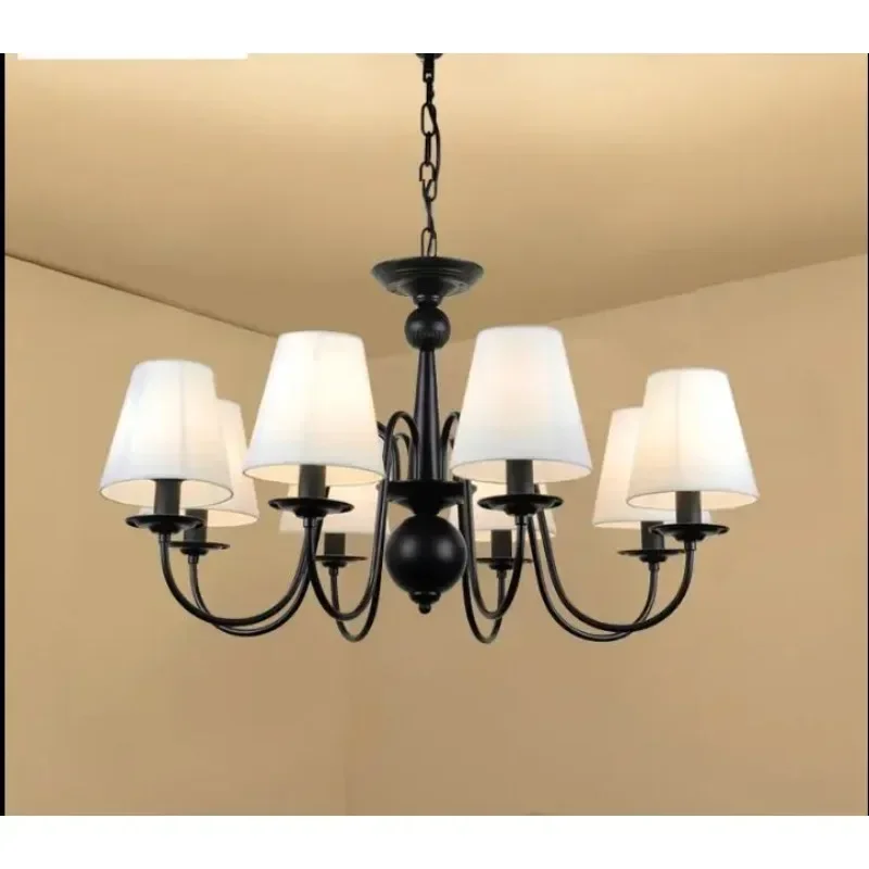 

Living Room Lighting American Restaurant Bedroom Decoration Creative Modern Minimalist Personality Household Fabric Chandelier