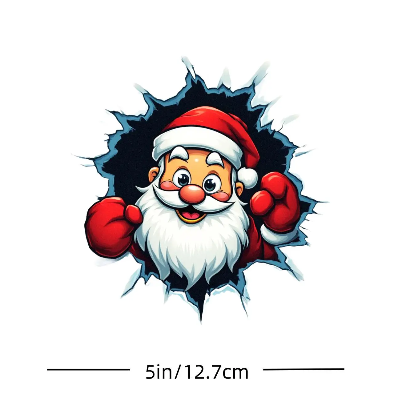 1Pc Peeking Santa Car Sticker,Christmas Hat Red Gloves Design,Easy Apply for Car,Motorcycle,Laptop,Tablet,Fridge,Holiday Decor