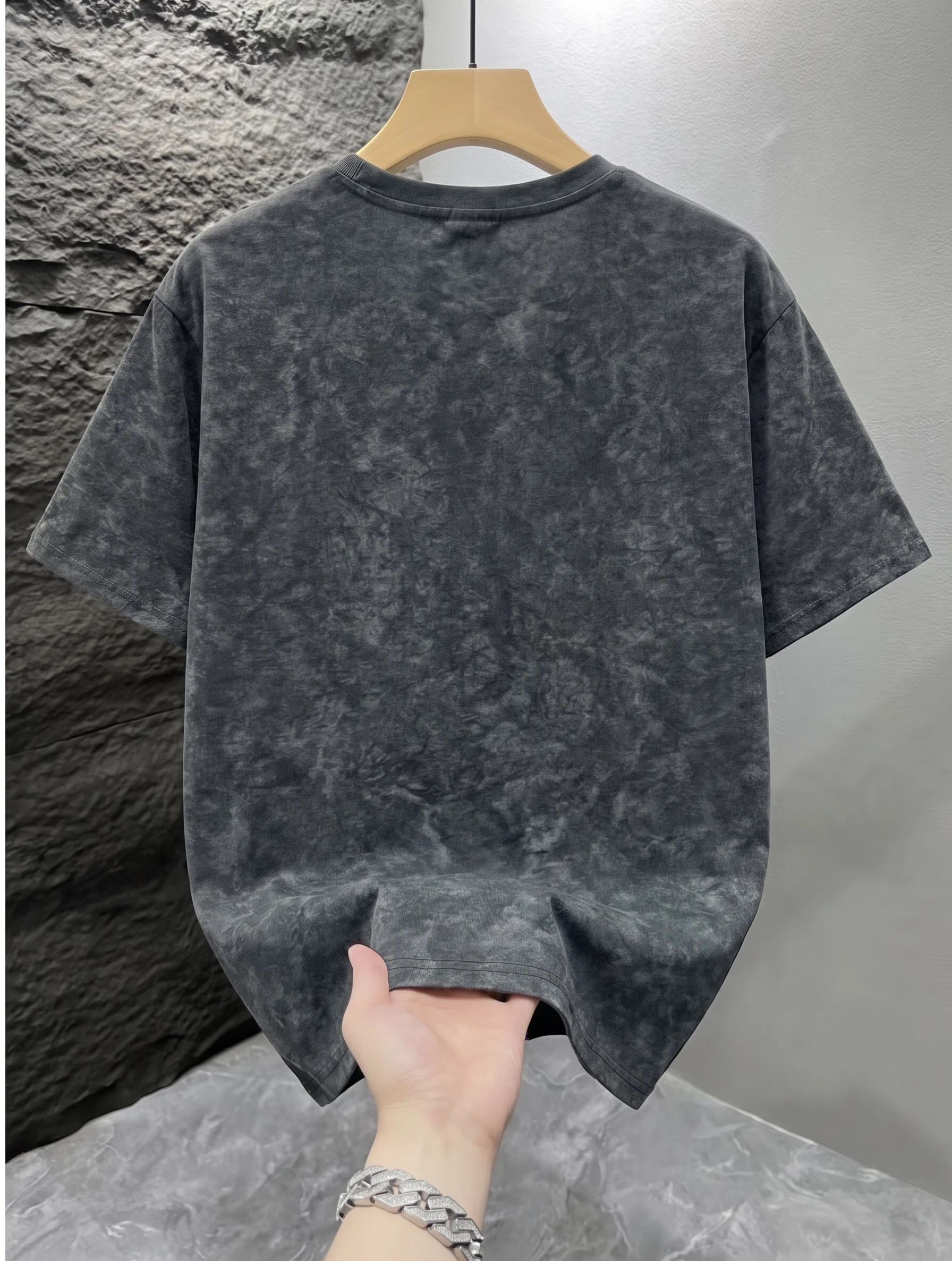Men Vintage Acid Washed T-shirt Solid Color Mineral Wash Blank Graphic Tee Oversized Loose Short Sleeve Unisex Hip Hop Streetwear Tops