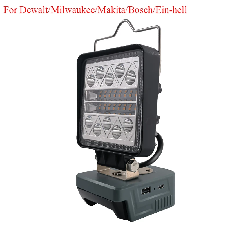 

Outdoor Camping Light Work Light Spotlight for Dewalt/Milwaukee/Makita/Bosch/Ein 18/20V Batteries Portable LED Floodlight
