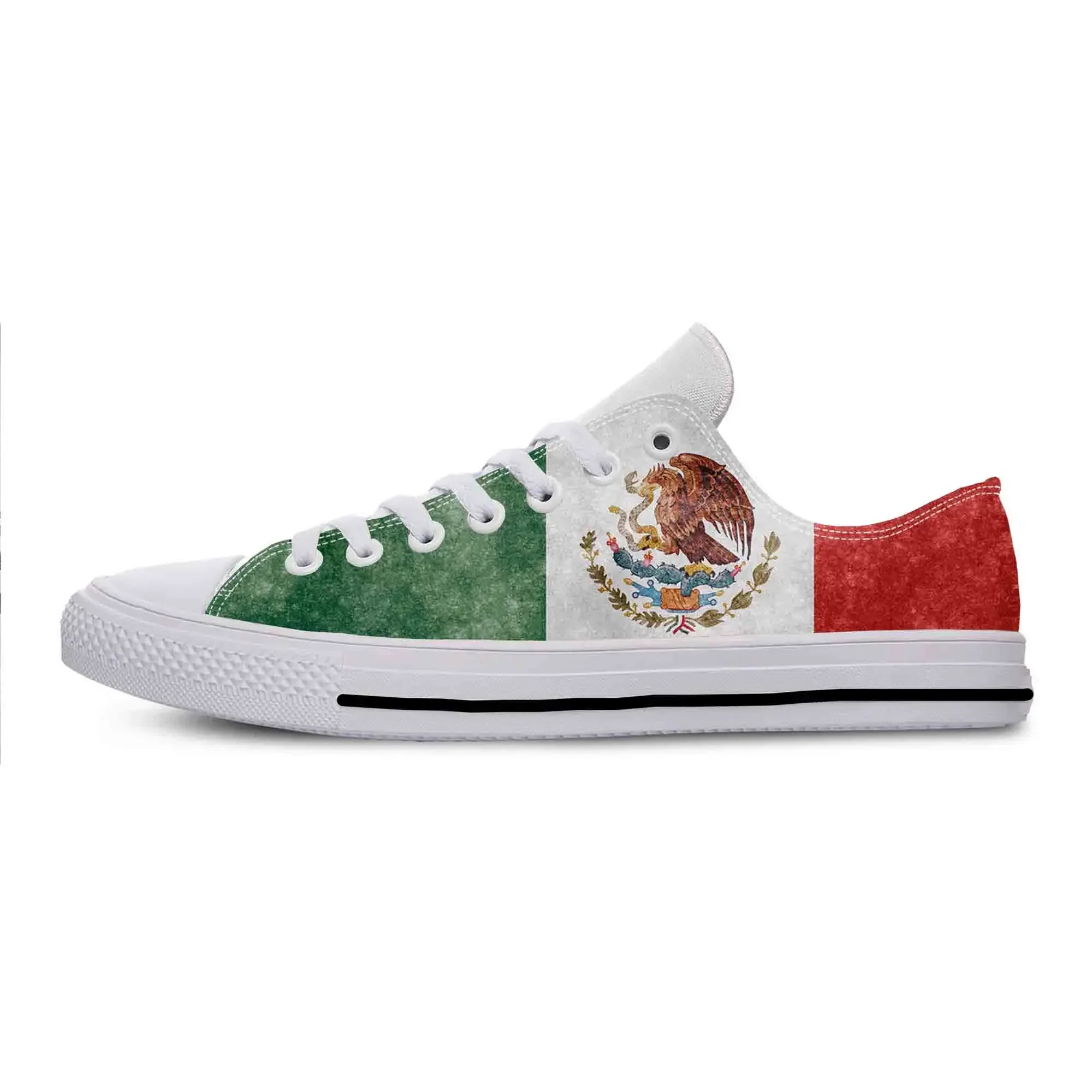 Mexico Mexican Flag Patriotic Pride Fashion Funny Casual Cloth Shoes Low Top Comfortable Breathable 3D Print Men Women Sneakers