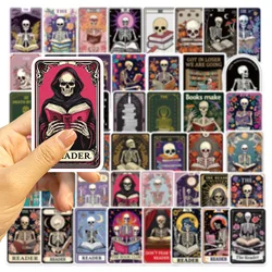 10/50pcs Gothic Dark Romance Skull Reading Book Tarot Card Stickers Kindle DIY Luggage Phone Skateboard Waterproof Cool Sticker