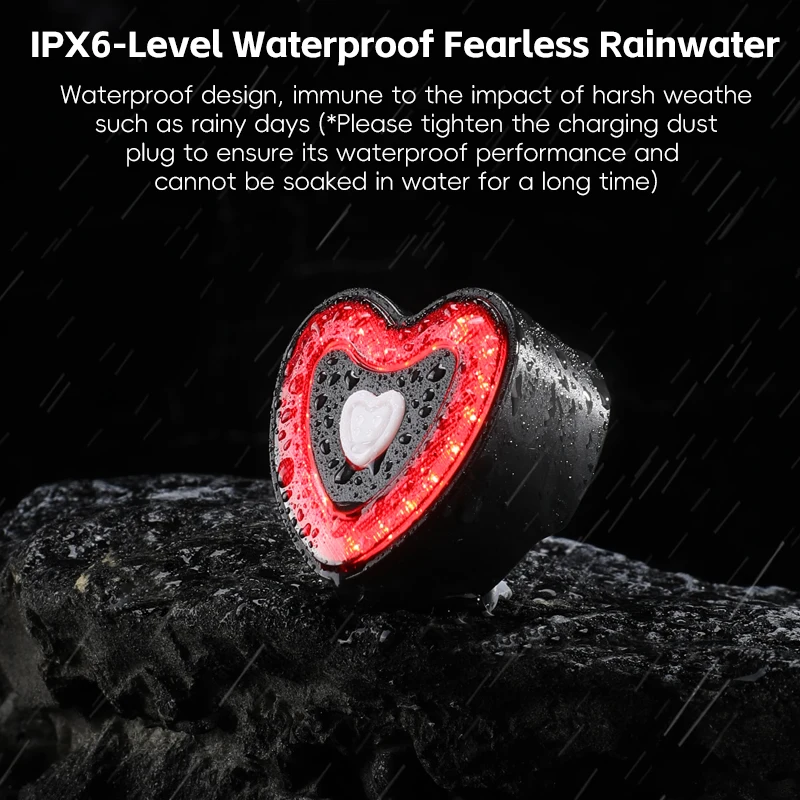 

WEST BIKING Bike Taillight Smart Sensing MTB Taillight Type-C Charging Road Bike Rear Light Warning Taillight Bike Accessories