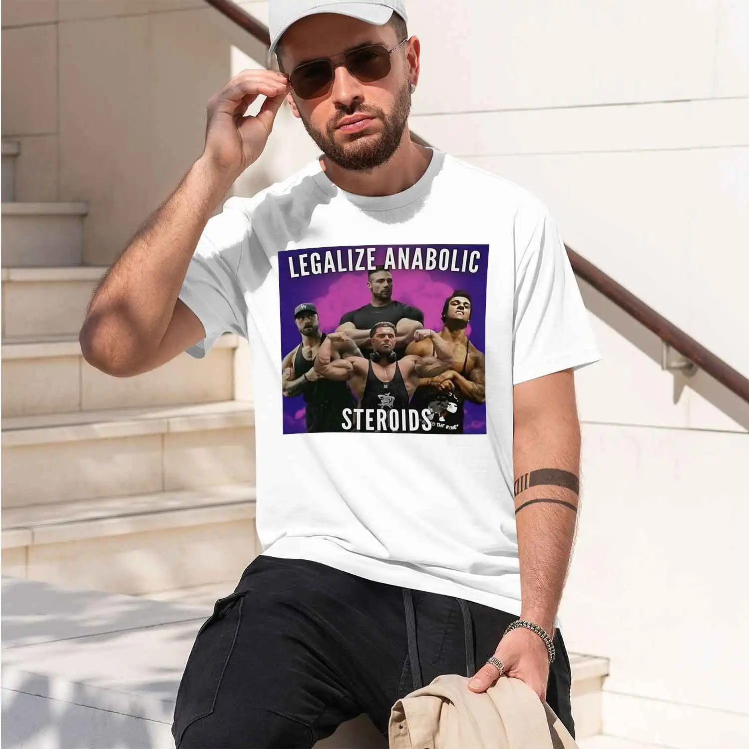 LEGZE ANABOL STEROI 2026 New Model Men’s Short-sleeve crewneck T-Shirt Classic Casual Multiple Colors and Sizes for Daily Wear A