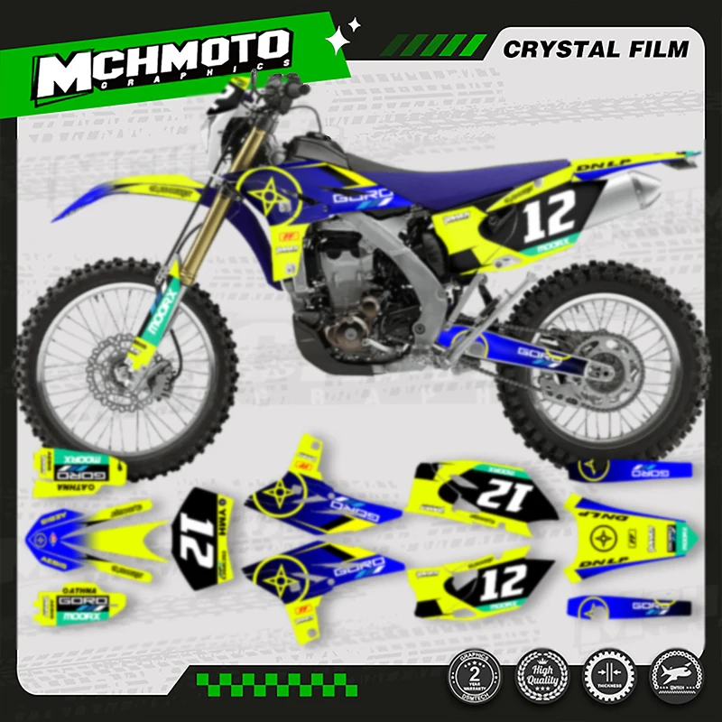 

MCHMFG Motorcycle Graphics Background Decal Adhesive Stickers Kits For YAMAHA WR450F 2012 2013 2014 2015 WRF450
