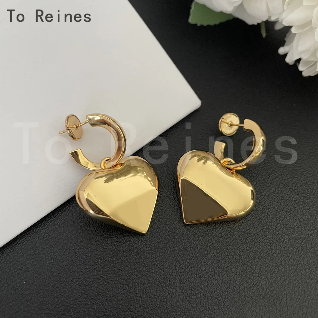 To Reines Retro Heart Earrings New fashion Peach Heart Earring Trend Jewelry Party Gift New Women Exquisite Clothing Accessories