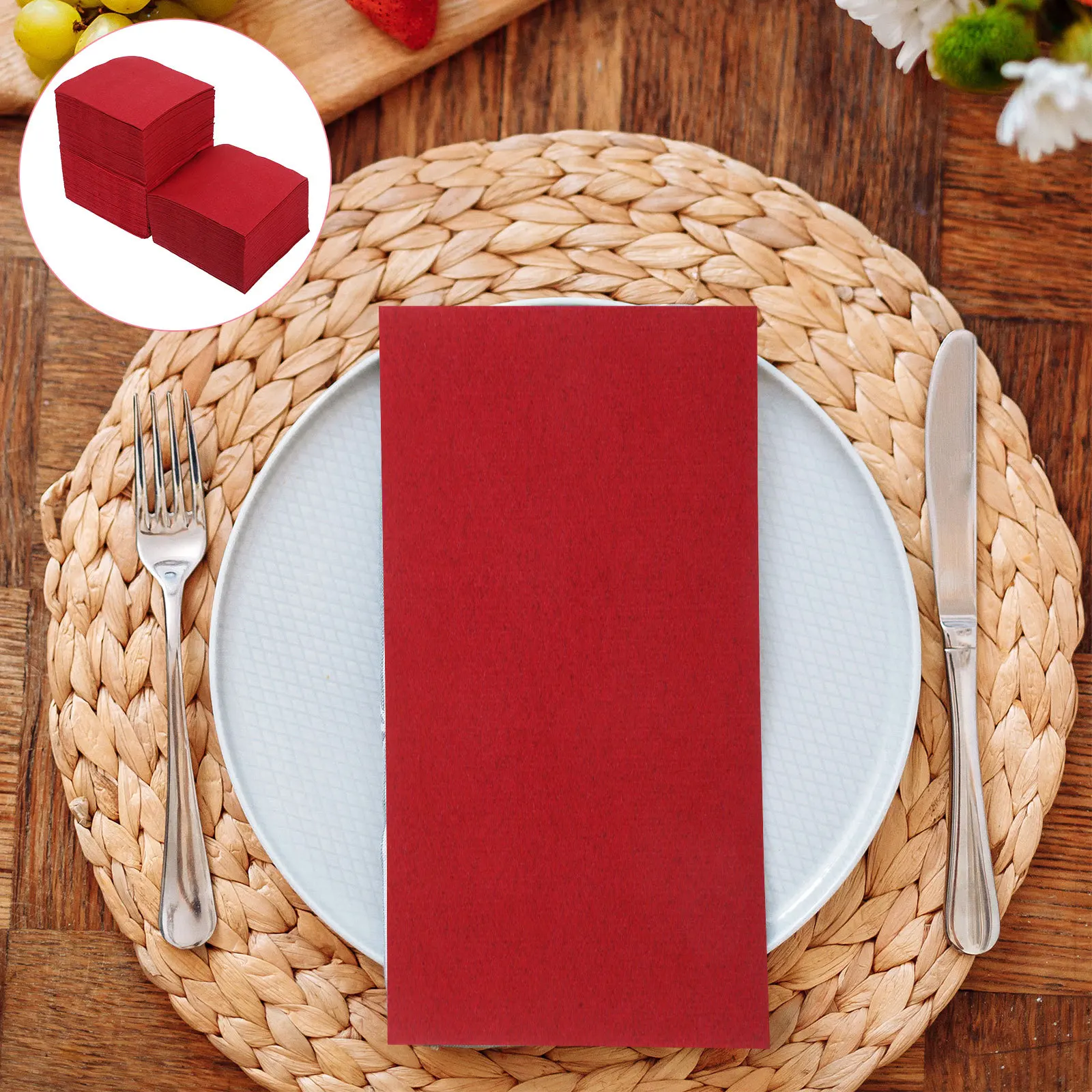 

150Pcs Paper Napkins Dinner Size Elegant Red for Halloween Cocktail Parties Disposable Bar Serviettes Paper Napkins Dinner Size