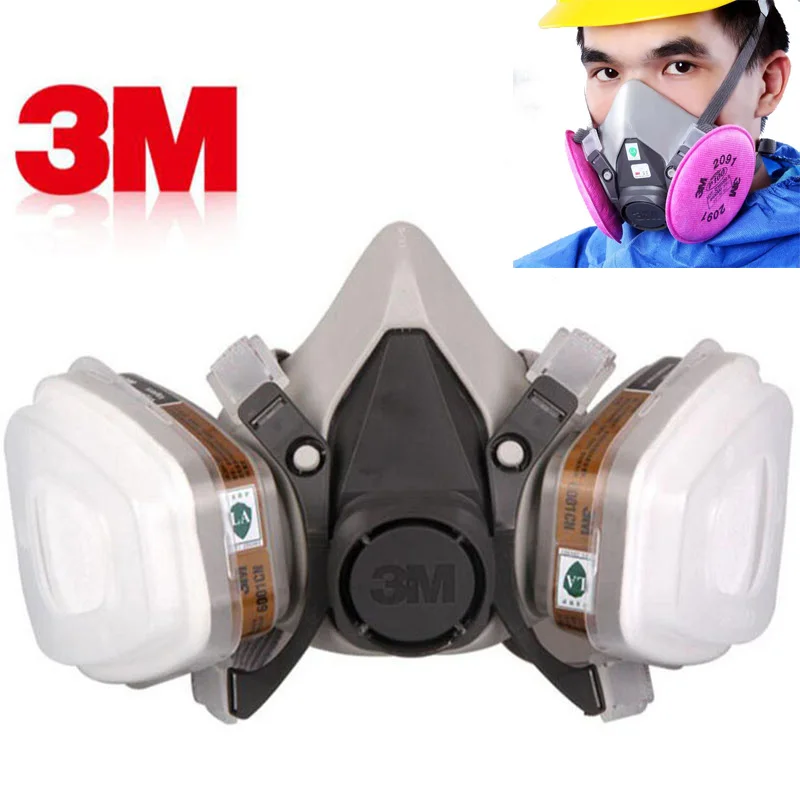 1PCS 3M 6200 Mask or 9in1 6200 Half Facepiece Gas Mask Respirator With 6001/2091 Filter Fit Painting Spraying Dust Proof