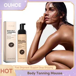 Mousse autoabbronzante estiva finta pelle di bronzo marrone chiaro Mousse abbronzante naturale rapida abbronzante per il corpo abbronzatura finta prodotti autoabbronzanti senza sole