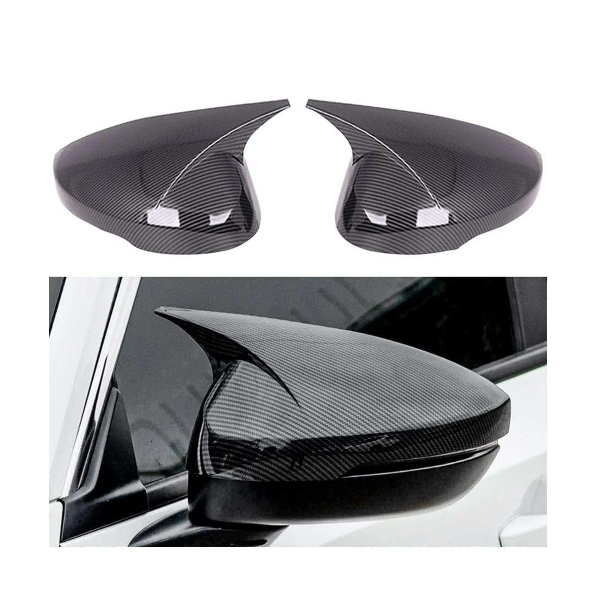 Horn Side Mirror Cover Trim Rearview Mirror Cover Decorative for Honda Civic 2022 2023 11Th Gen, ABS