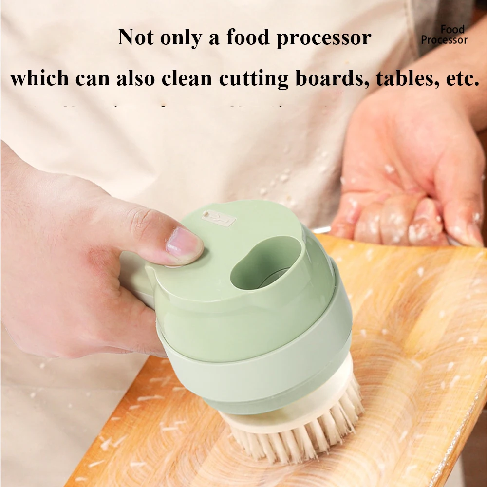 WHDPETS Food Processor Electric Garlic Grinder 4 IN 1 Hand Held Multifunctional Vegetable Cutter Set USB Wireless Garlic masher