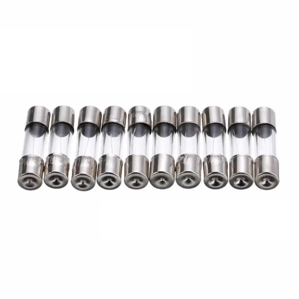 100pcs With Box ​Glass Fuses Quick Blow ​​​​Durable Fuse Assorted Kits Clear 5x20mm Fast-blow ​Glass Tube Fuse Inflator