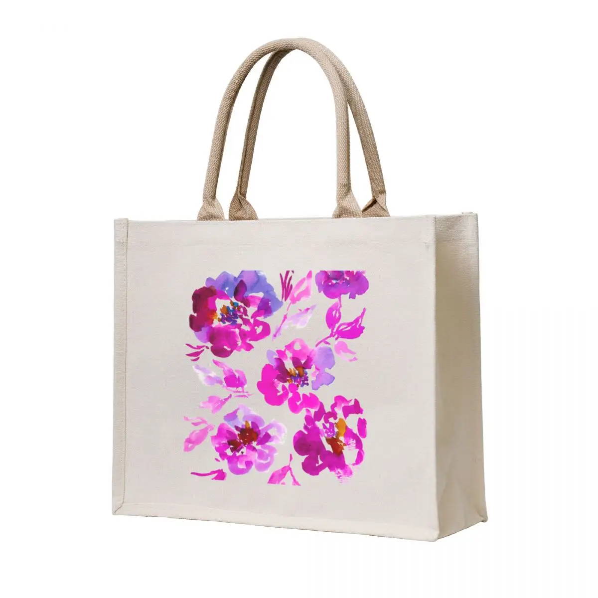 

Purple Watercolor flower bouquet Tote Bag shopping cart bags tote bag university Gift bag custom tote