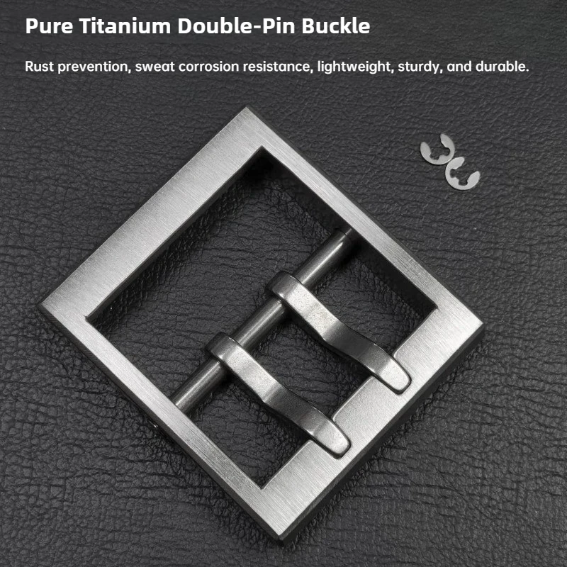 45 مللي متر التيتانيوم النقي مشبك حزام مزدوج الدبوس ، حزام الخصر رئيس ، الرجال سميكة التيتانيوم معدن مقاومة للصدأ المضادة للحساسية مشبك حزام #3