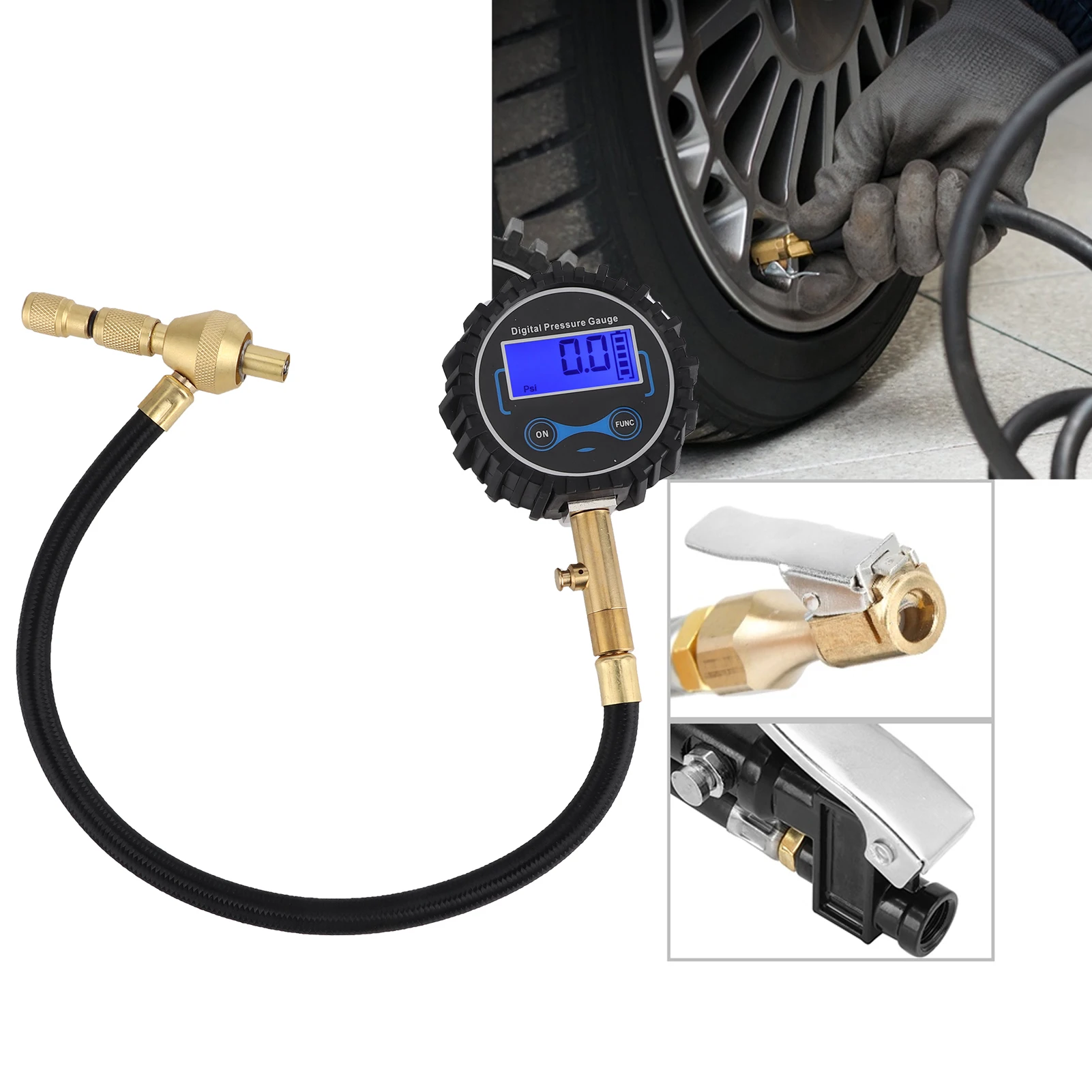 

LCD Digital Air Tire Inflator with Pressure Gauge High Accuracy MultiFunction Deflator