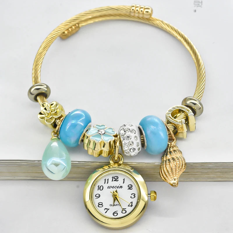 Модные женские часы-браслет Love Повседневная элегантность со стильными украшениями изысканных круглых кварцевых часов