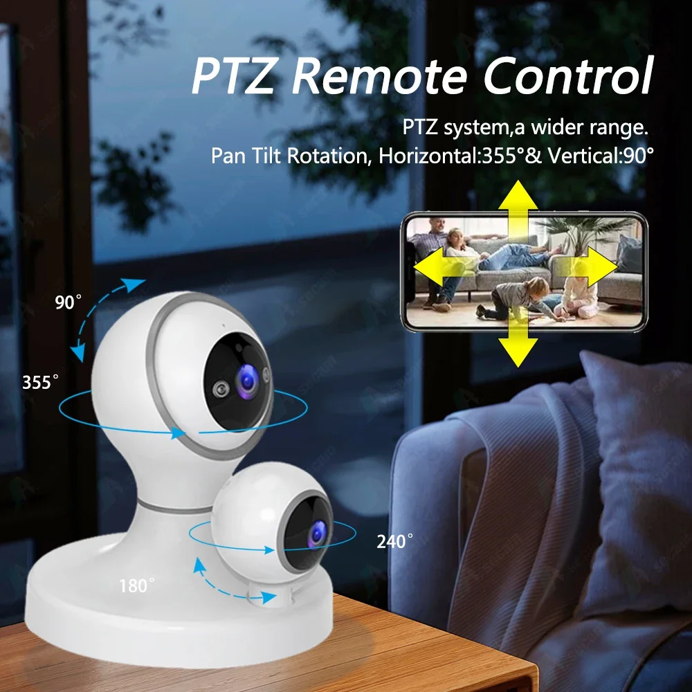 IPC360 Home 4K 8MP PTZ telecamera di protezione di sicurezza Dual Lens Auto Tracking Audio bidirezionale telecamera di sorveglianza CCTV Wireless