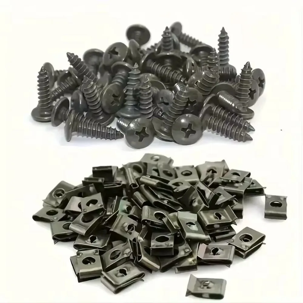 

Anti-rust Car Metal Screw Fastener Corrosion Resistant Self-Tapping Screws U-Type Clip Protection Iron Sheet Kit