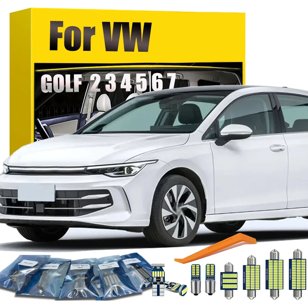 

Car Interior LED Light Kit For Volkswagen GOLF 2 3 4 5 6 7 Lamp Fittings Durable White Ice Blue Easy Replacement No Error