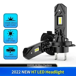 2pcs Mini H7 LED Headlight Bulb For Car Headlamp Auto Diode Lamps H7 Led 50W 65000K 16000LM Waterproof Aluminium