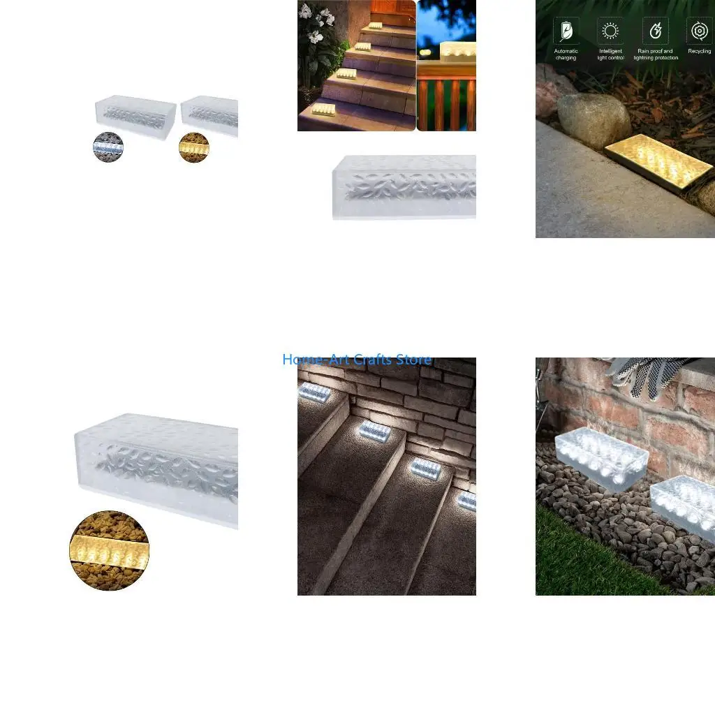 Y3NA Solar Brick Lights Outdoor Landscape Light Waterproof Paver Lamp for Garden Yard Lawn Walkway Driveway Decor