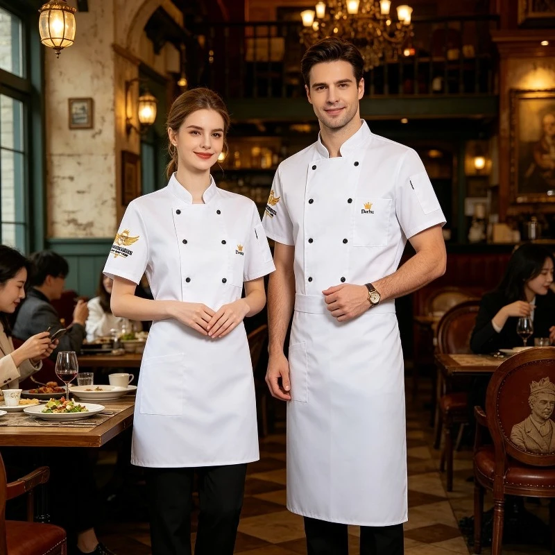

Male and Female Chef's Clothing, Catering, Hotel Kitchen, Restaurant, Dirt and Oil Resistant, Suitable for Multiple Scenarios