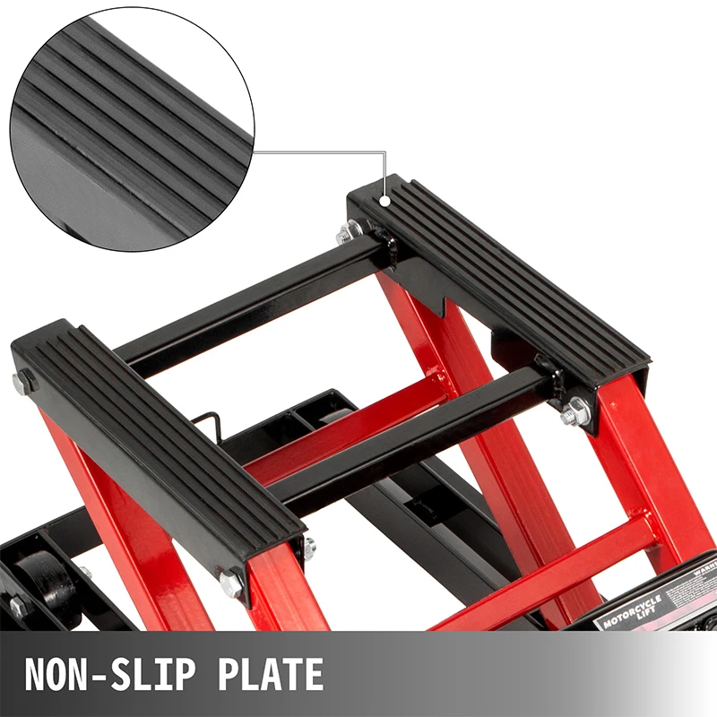 Hydraulic Motorcycle Scissor Jack 680KG Load Capacity Adjustable Portable Hoist Stand Lift Tool Non-Slip Rubber