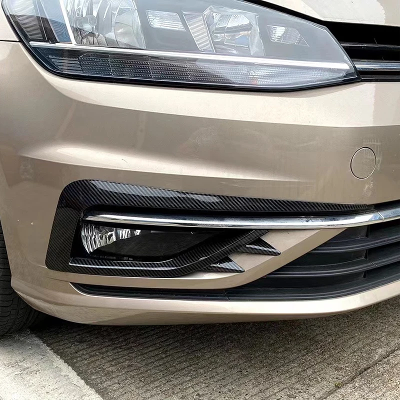 For VW Golf 7 MK7 Golf7 MK7.5 VII 2017-2019 Facelift Front Bumper Fog Light Grille Cover Trim Wind Knife Razor Style Canards Kit