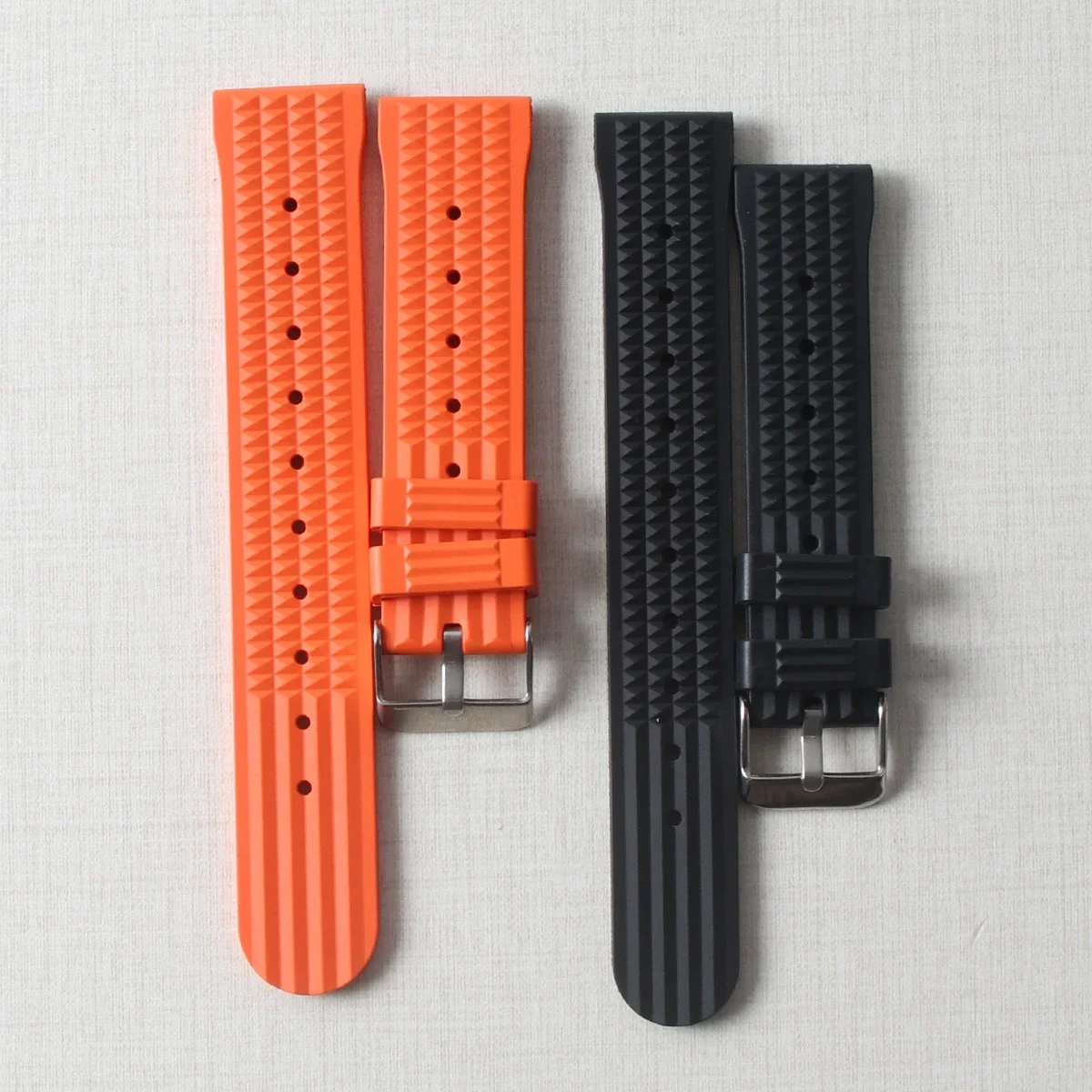 Rubber Silicon Bracelet Watch Waffle Strap For Seiko MOD Waterproof Replacement Universal Band Watch Parts Accessories 20mm 22mm