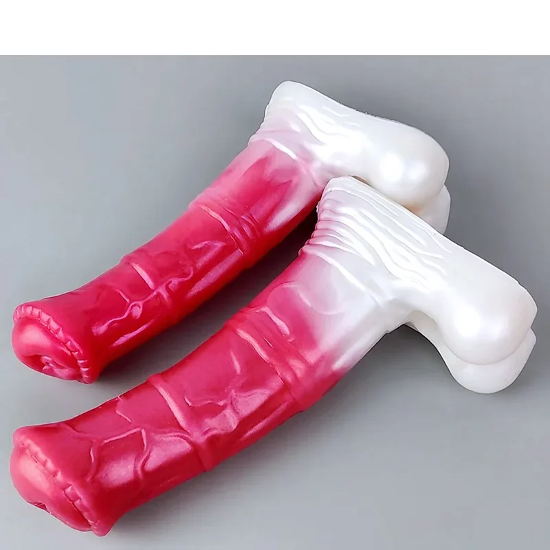 2023 Horse Penis Sheath Mix Color Cock Enlargement Soft Liquid Silicone Wearable Animal Dildo Adult Game Sex Toys For Couples