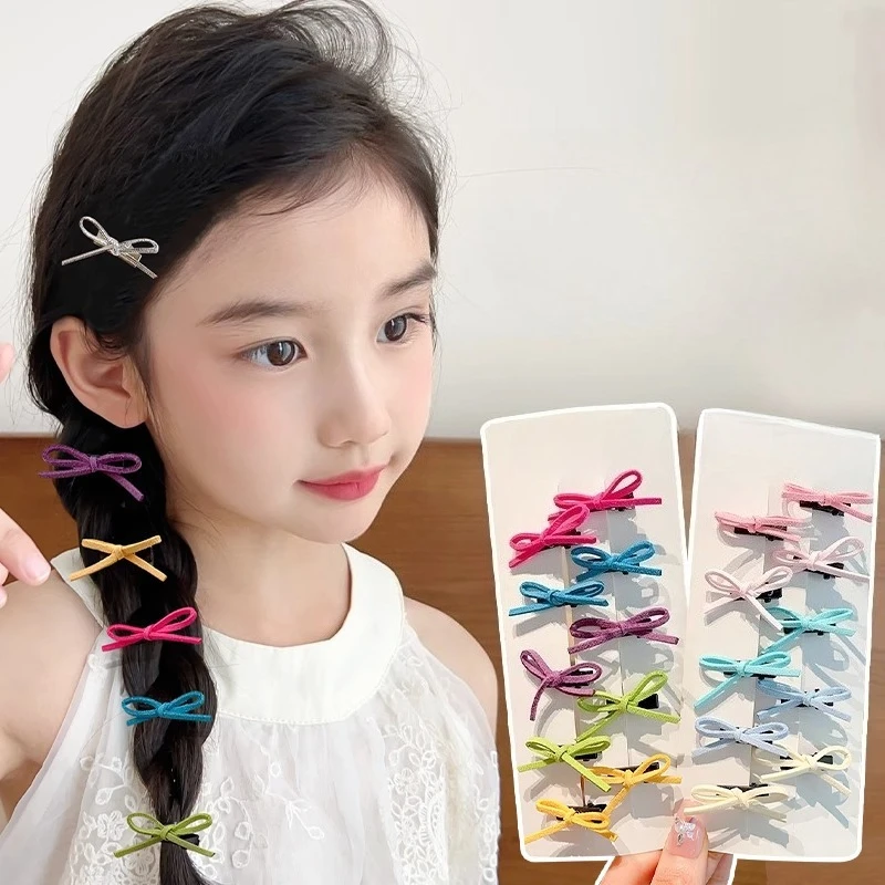 

10 шт./компл., детские мини-заколки для волос с милым бантом, плетеные головные уборы принцессы для девочек, красочные заколки с бантом, детские аксессуары для волос