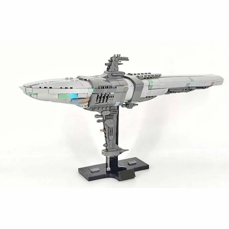 892 шт. Moc MC75 Interstellar Cruiser, средняя модель космического корабля, сделай сам, сборка, строительный блок, игрушка, детский подарок на день рождения
