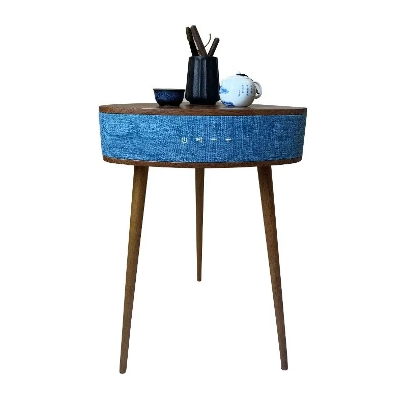 Coffee table European side table wireless charging Bluetooth stereo home corner few log art design