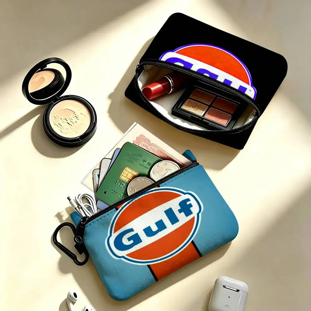 A G-G-u-lfs logo Multifunctional  Daily Carry Oxford Fabric Small Coin Purse Multi-use Storage Pouch For Keys Cards Coins