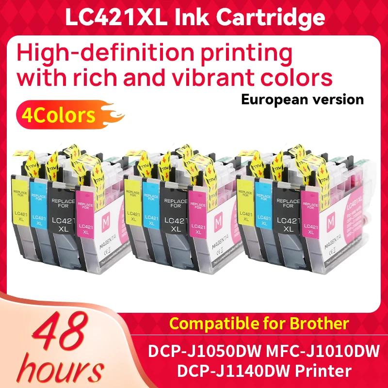 EU 1~5 Set Compatible LC421XL LC421 421XL LC-421XL Ink Cartridge For Brother DCP-J1050DW MFC-J1010DW DCP-J1140DW printer