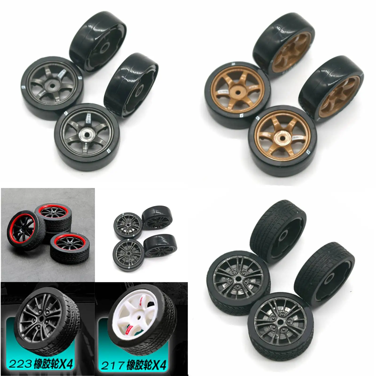 4PCS 1/16 Sports Car High Speed RC Wheel Hub Drift Racing Accessories for RC crawler rc car rc trucks models upgrade parts