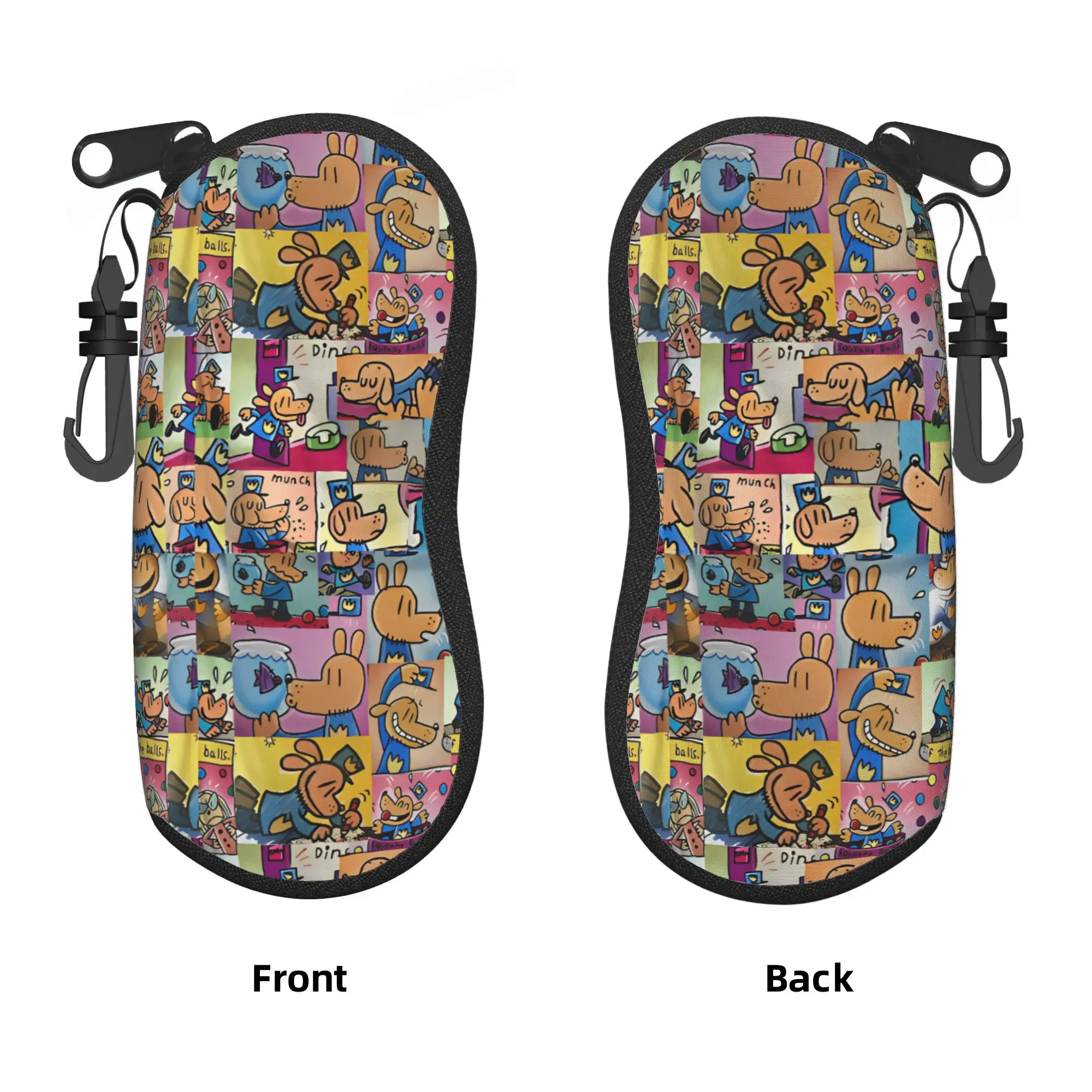 Dog Man Dogman And Friend Micro Glasses Case Cover Men  Sunglasses Case Soft Zipper Eyewear Organizer Daily Eyeglass Cases Cover