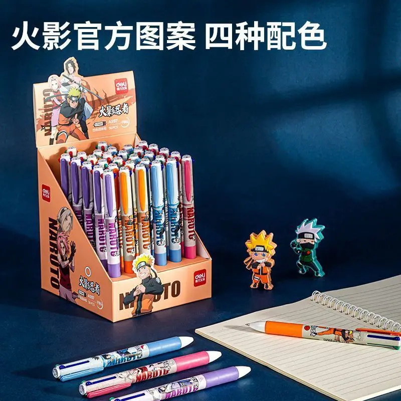 Naruto animation surrounding cute four-color press ballpoint pen students black red blue green style learning stationery gift