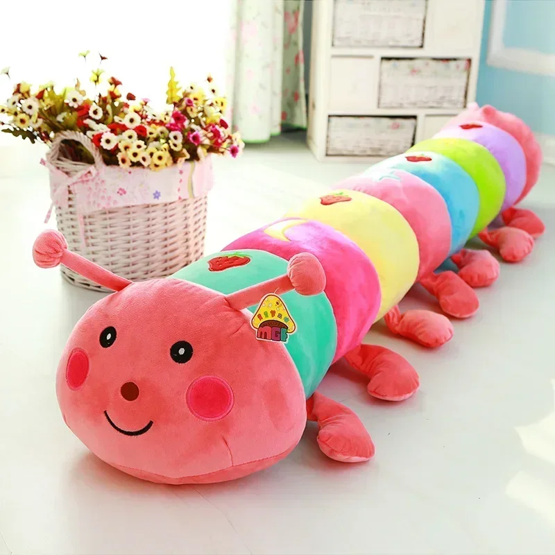 50 ~ 190cm colorido catoon oruga muñeco de peluche suave y cómodo almohada de insectos gusano de algodón modelo de insecto sofá cojín de coche regalo para niños