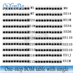 SMD Diode Assorted Kit M1 M4 M7 SS14 SS24 SS34 SS210 SS220 SS510 RS1M US1M ES1M 20ValuesX10pcs Electronics SMA Diodes Set