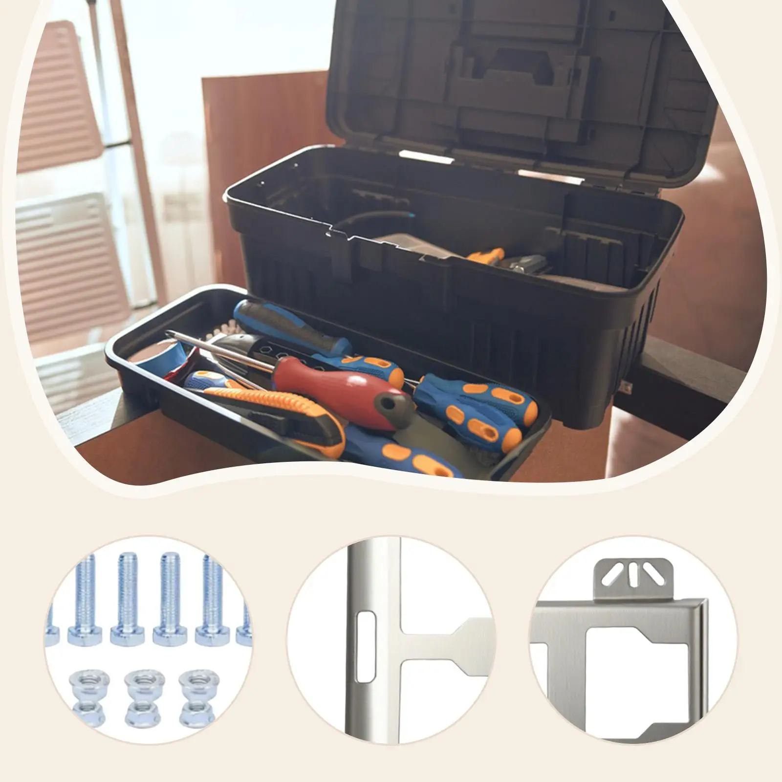 

Монтажная пластина-держатель для инструментального ящика, стальная подставка-органайзер, сверхпрочная, для фургона, гаража, мастерской, кузова грузовика, пола