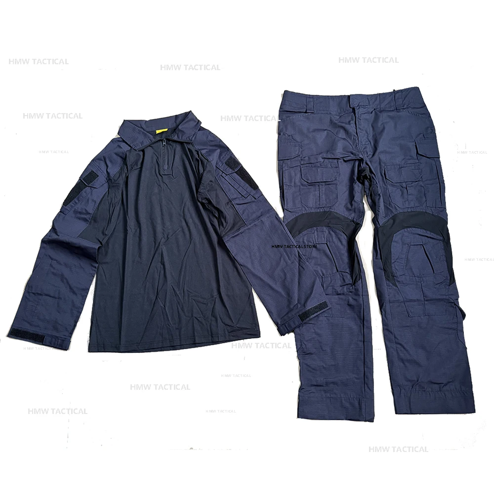 HMW Dark Blue GEN3 Frog Suit G3 Tactical Hunting Combat  Special Forces Climbing Training Suit, Tactical Top, Tactical Pants MEN